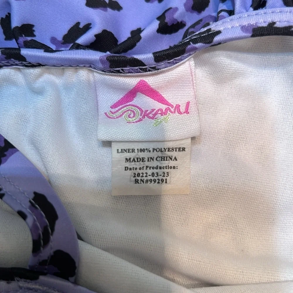 Purple Leopard Print One-Shoulder Swimsuit by Kami size 5